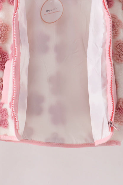 Floral print fleece jacket