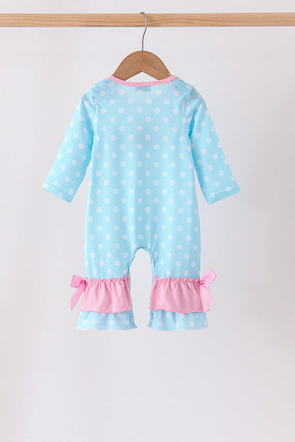 Blue Milk Santa Cookies Ruffle Romper