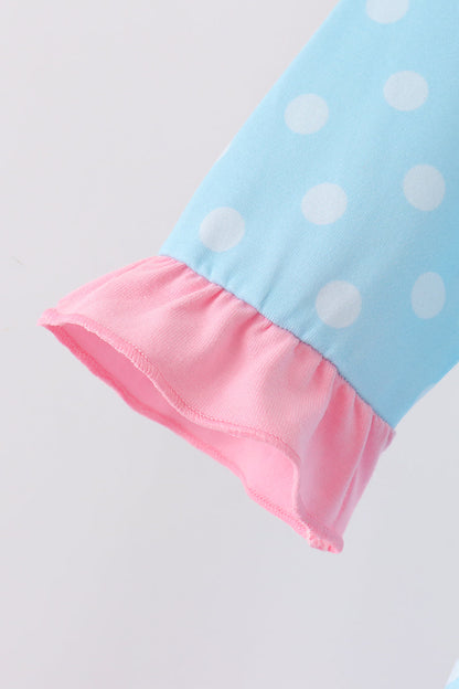 Blue Milk Santa Cookies Ruffle Dress
