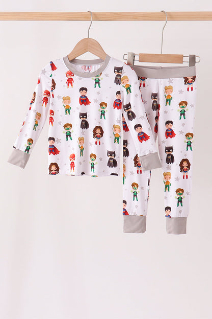 Grey character bamboo pajama set