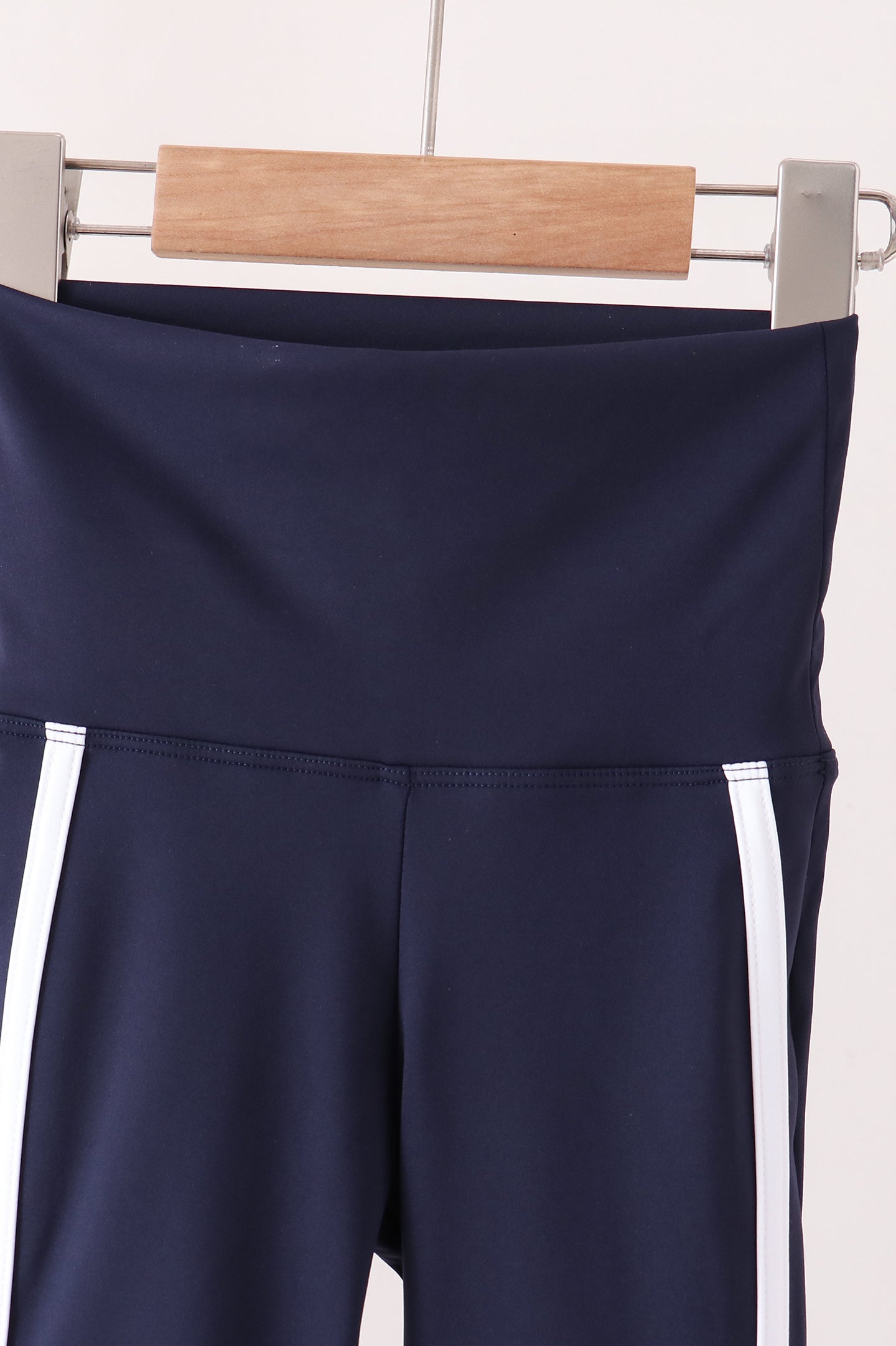 Navy Flare Double Side Stripe Active Pants