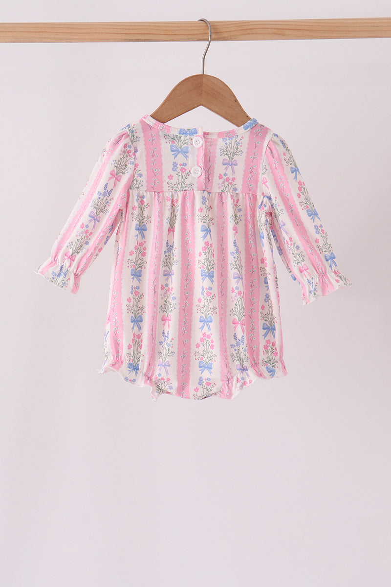 Pink Pearl Bow Floral Bubble