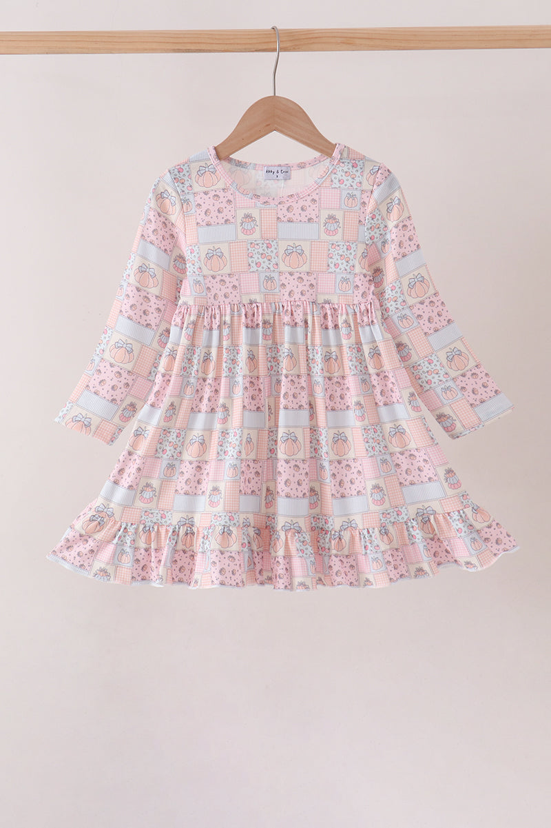 Pink pumpkin ruffle dress