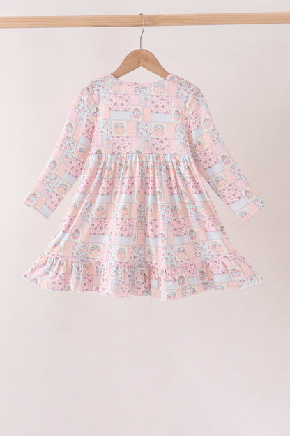 Pink pumpkin ruffle dress