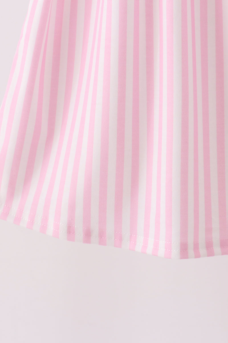 Pink Christmas Tree Embroidery Dress