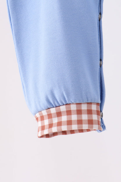 Blue Milk Cookies Embroidery Romper
