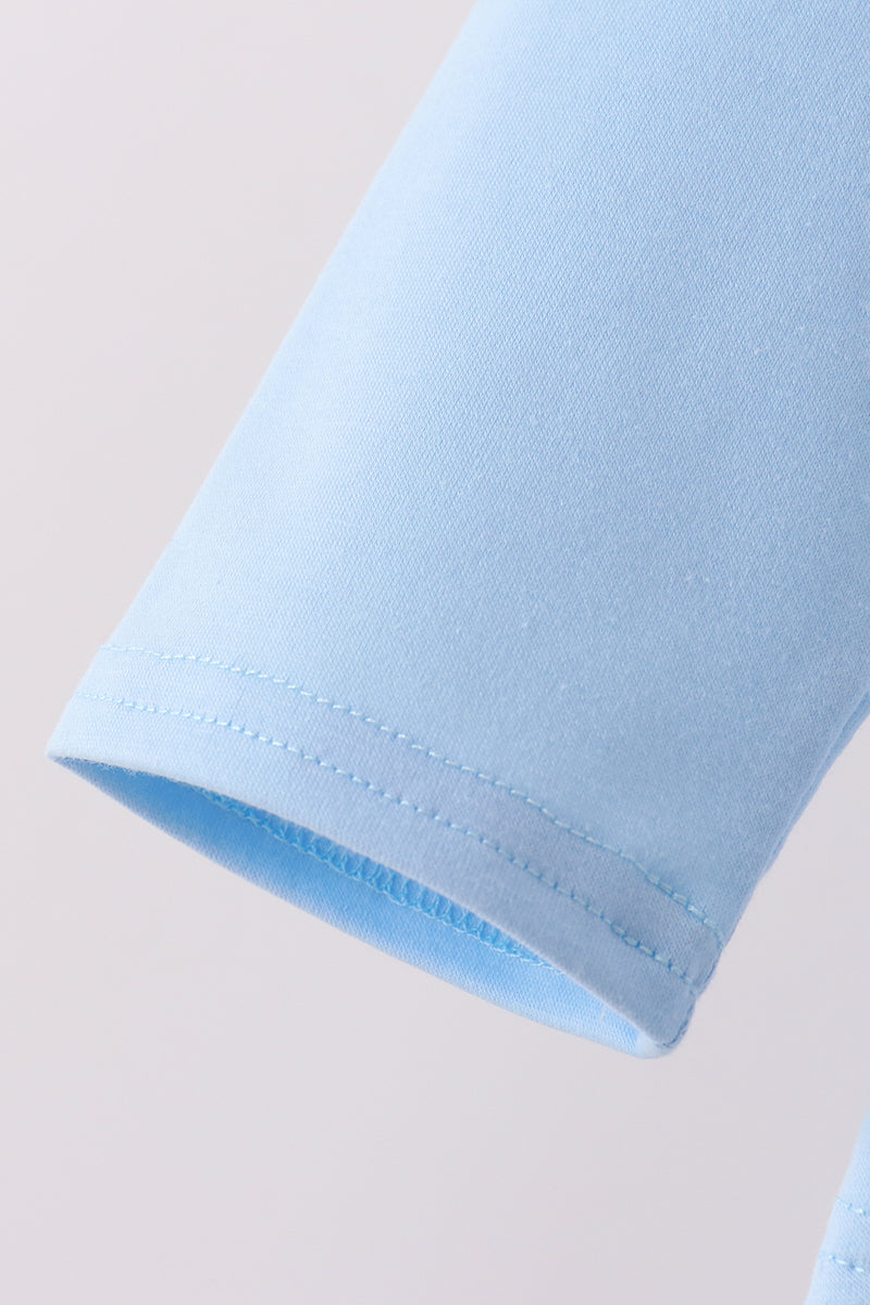Blue Turkey Embroidery Top