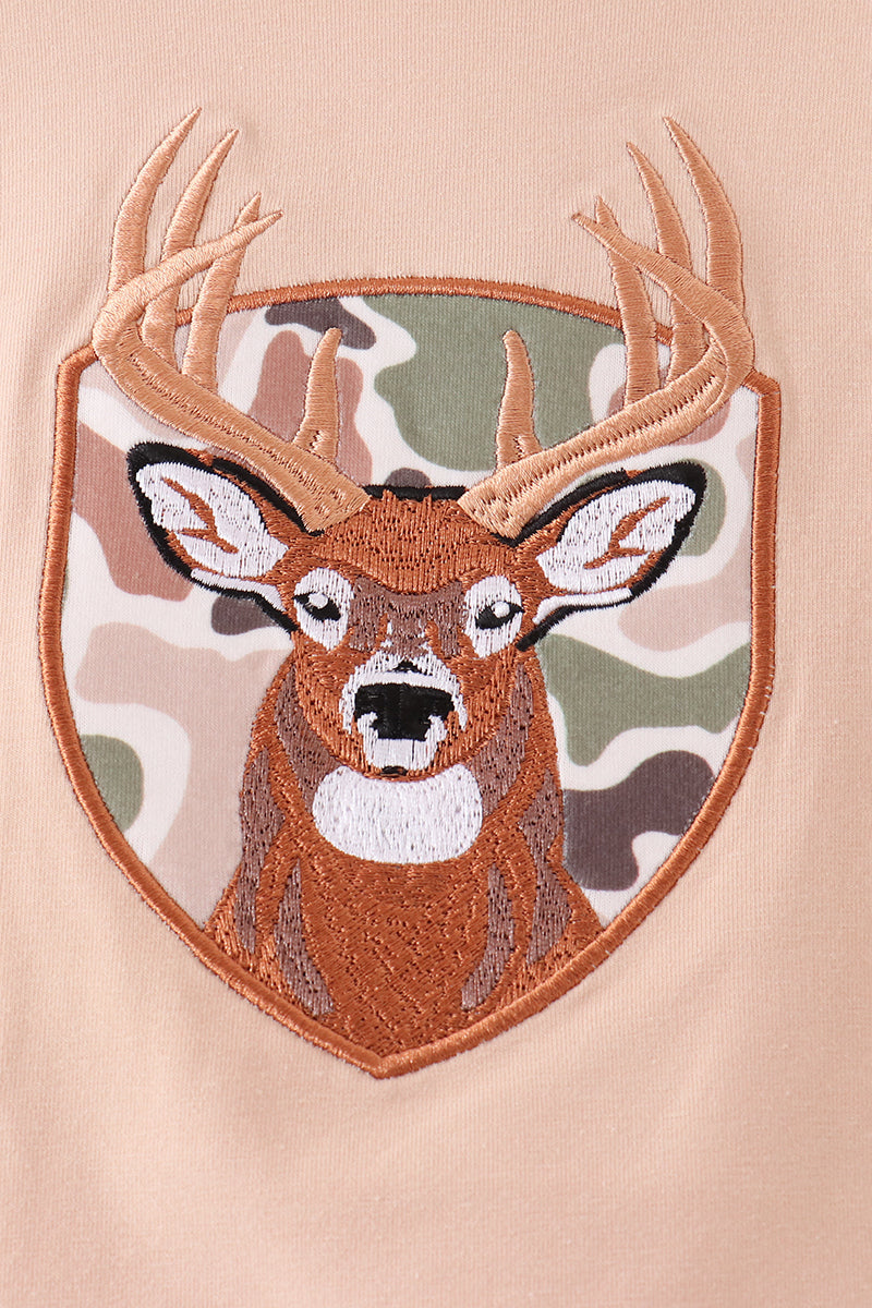 Camo Deer Applique Hoodie
