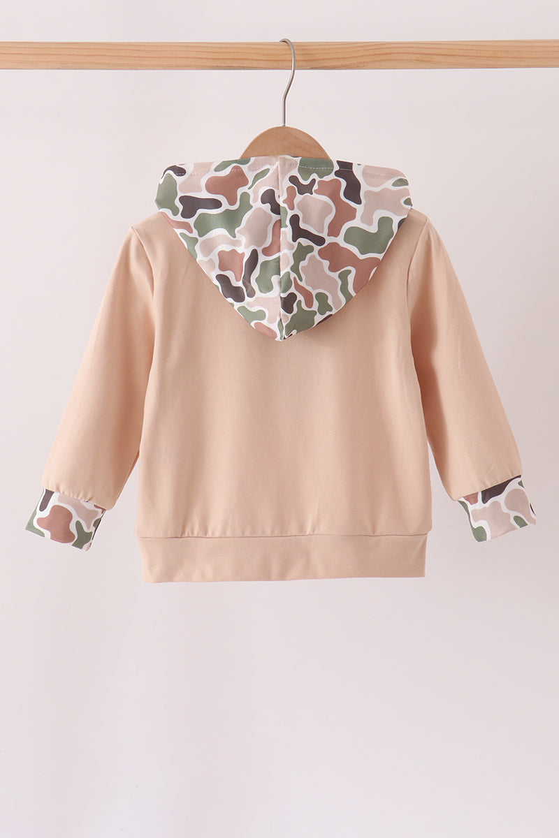 Camo Deer Applique Hoodie