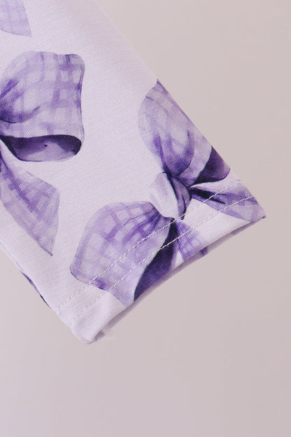 Purple Bow Zip Bamboo Dress