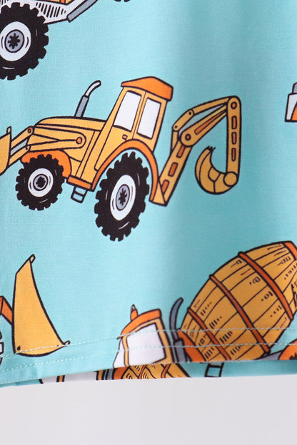 Construction Trucks Bamboo Pajama Set