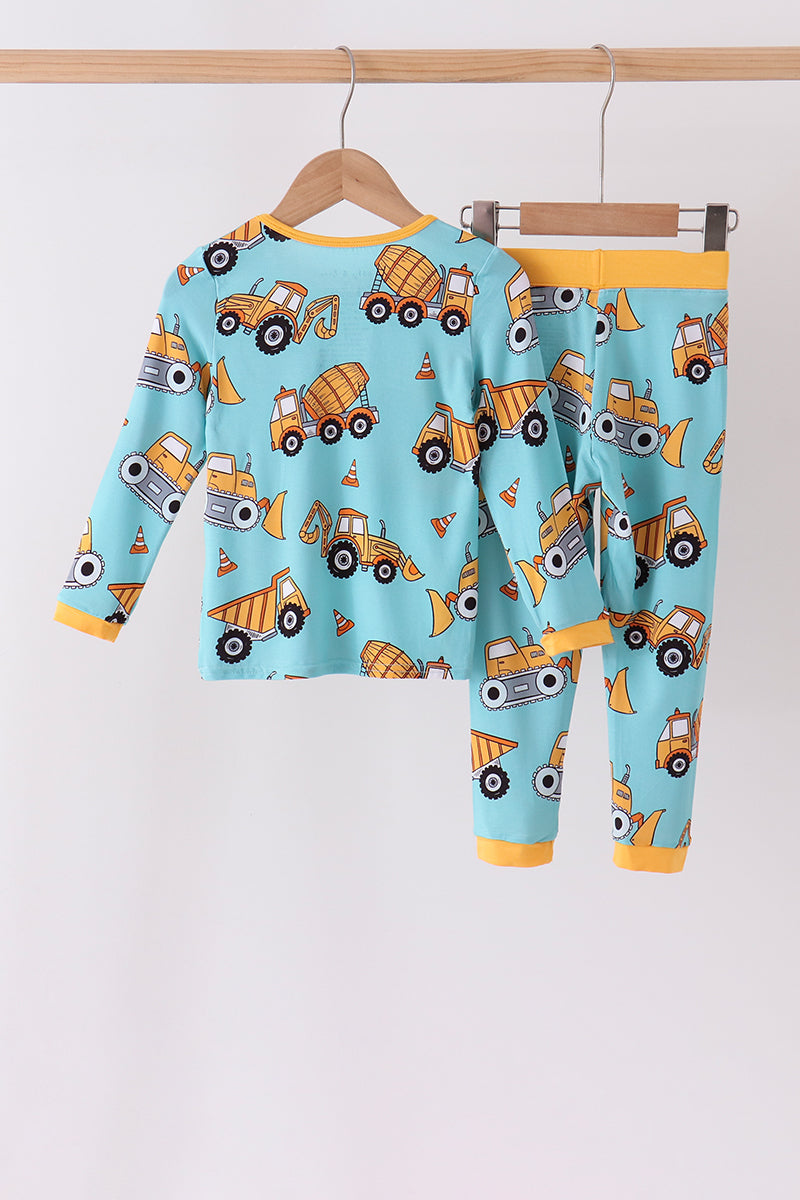 Construction Trucks Bamboo Pajama Set