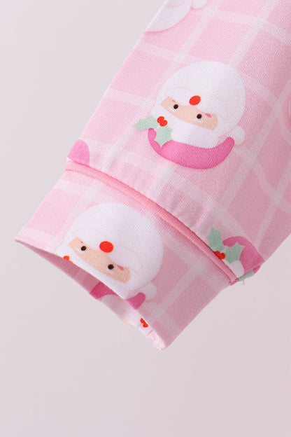 Pink Santa Bamboo Pajama Set