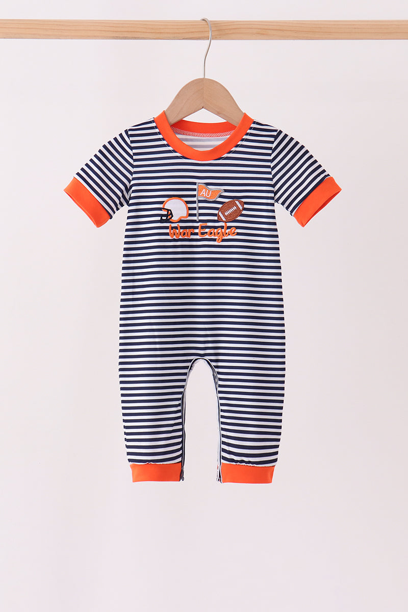 Auburn War Eagle Embroidery Romper