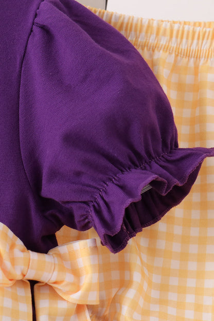 Purple LSU Geaux Tigers Embroidery Bloomer Set