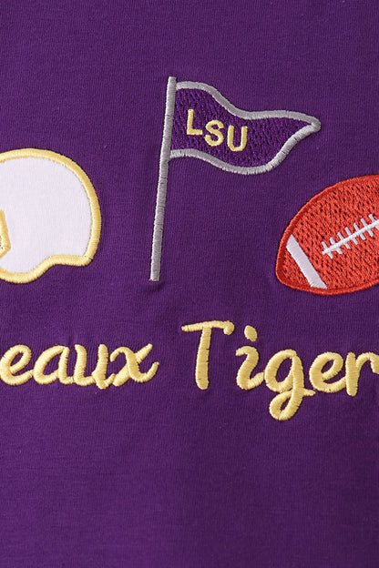 Purple LSU Geaux Tigers Embroidery Pants Set