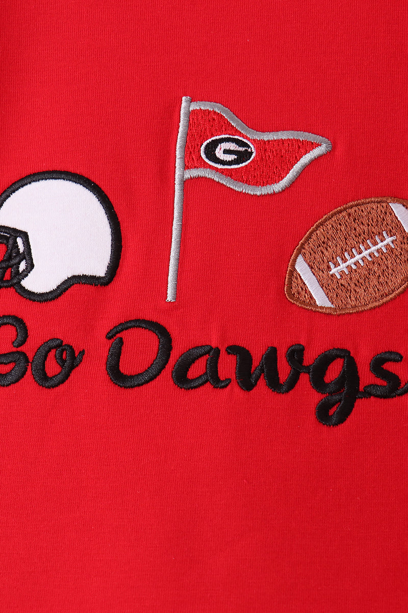 Red Georgia Go Dawgs Embroidery Pants Set