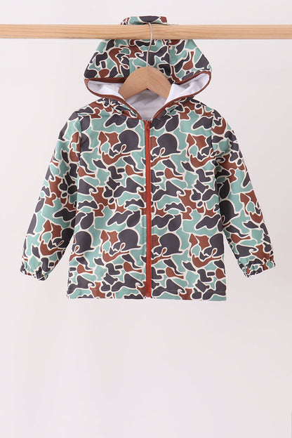 Green Camouflage Raincoat