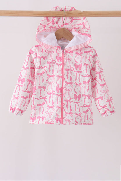 Pink Bow Ruffle Raincoat