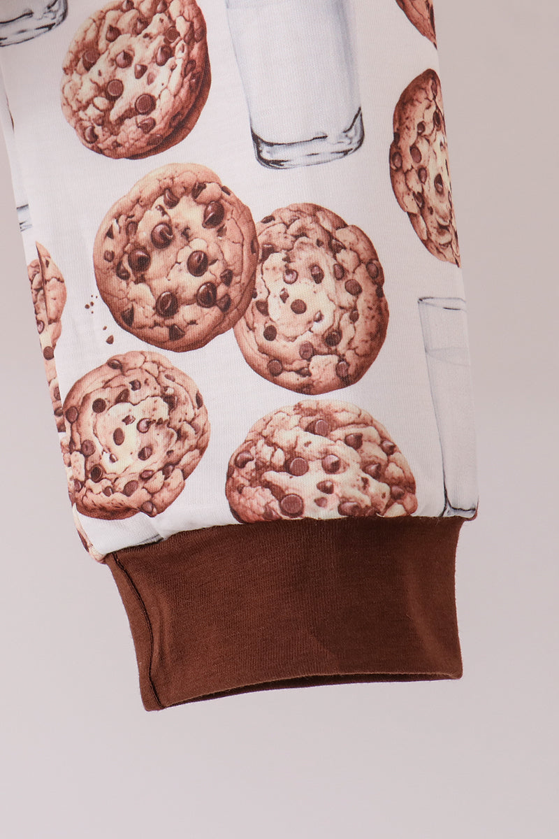 Brown Milk Cookie Print Pants Set