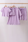 Lavender scalloped mom&me shorts set