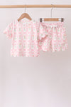 Floral Silky Scalloped Short Set