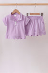Lavender Scalloped Polo Set