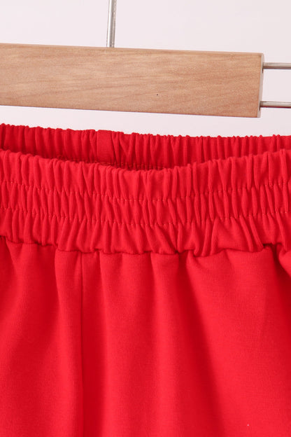Red Georgia active shorts set