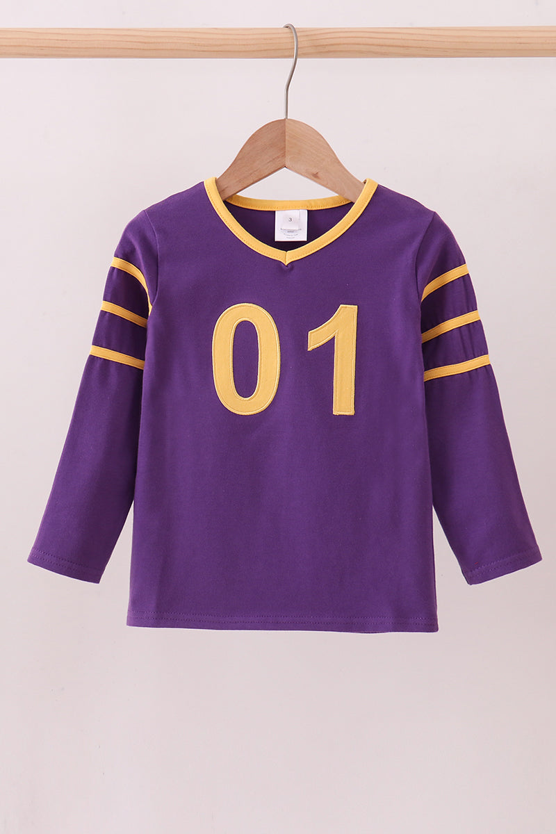 Premium Purple LSU 01 applique top