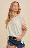 Garment Wash Color Block Tee