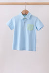 Blue pocket button down shirt