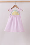 Pink lemon ruffle gingham dress