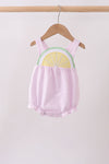 Pink lemon ruffle gingham bubble