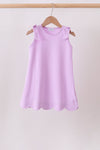 Purple Scalloped Bow Dress