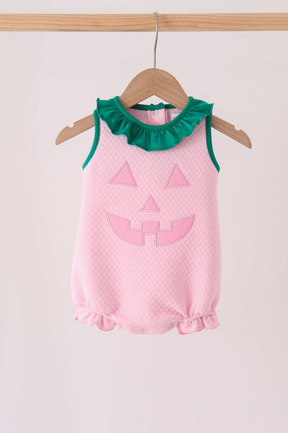 Pink Jack-O-Lantern applique bubble