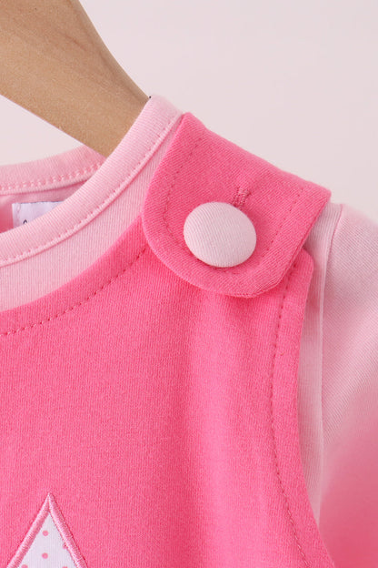 Pink Jack-O-Lantern applique 2pc dress set