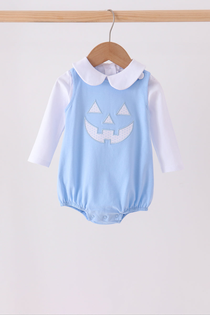 Blue Jack-O-Lantern applique bubble set