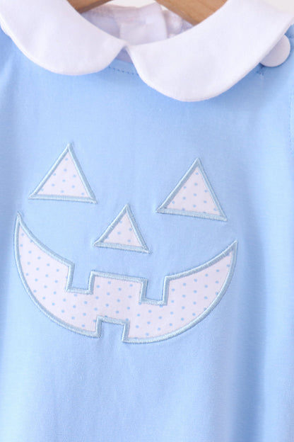 Blue Jack-O-Lantern applique bubble set