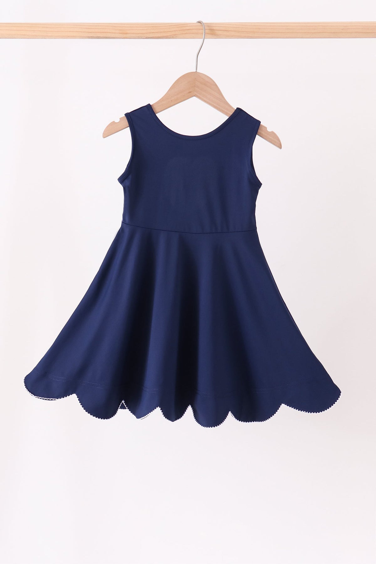 Navy Scalloped Dress