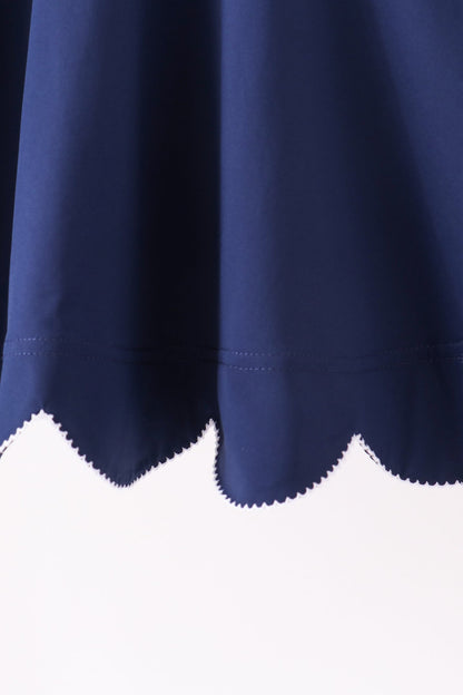 Navy Scalloped Dress