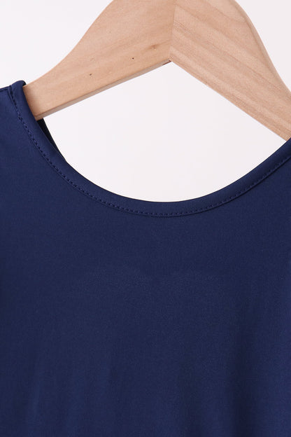 Navy Scalloped Dress