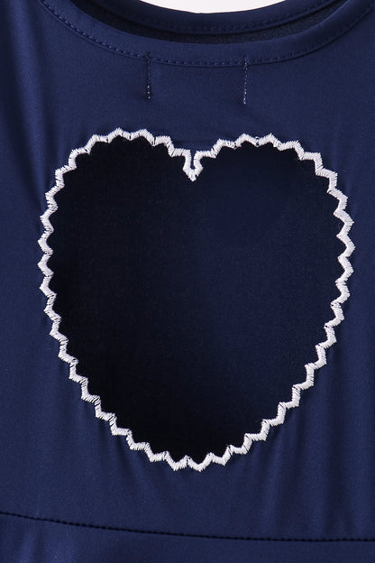 Navy Scalloped Dress