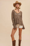 Pointelle Knit Peplum Sweater