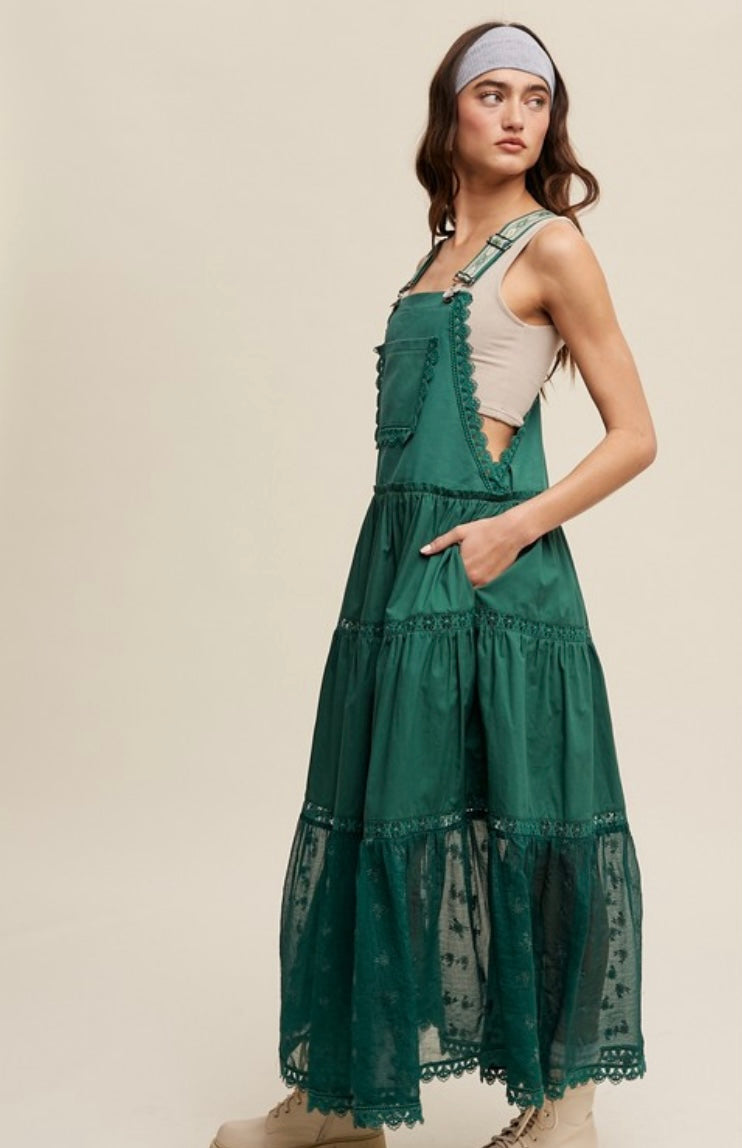 Laced and Tiered Romantic Overall Maxi Dress – Juneroseboutique