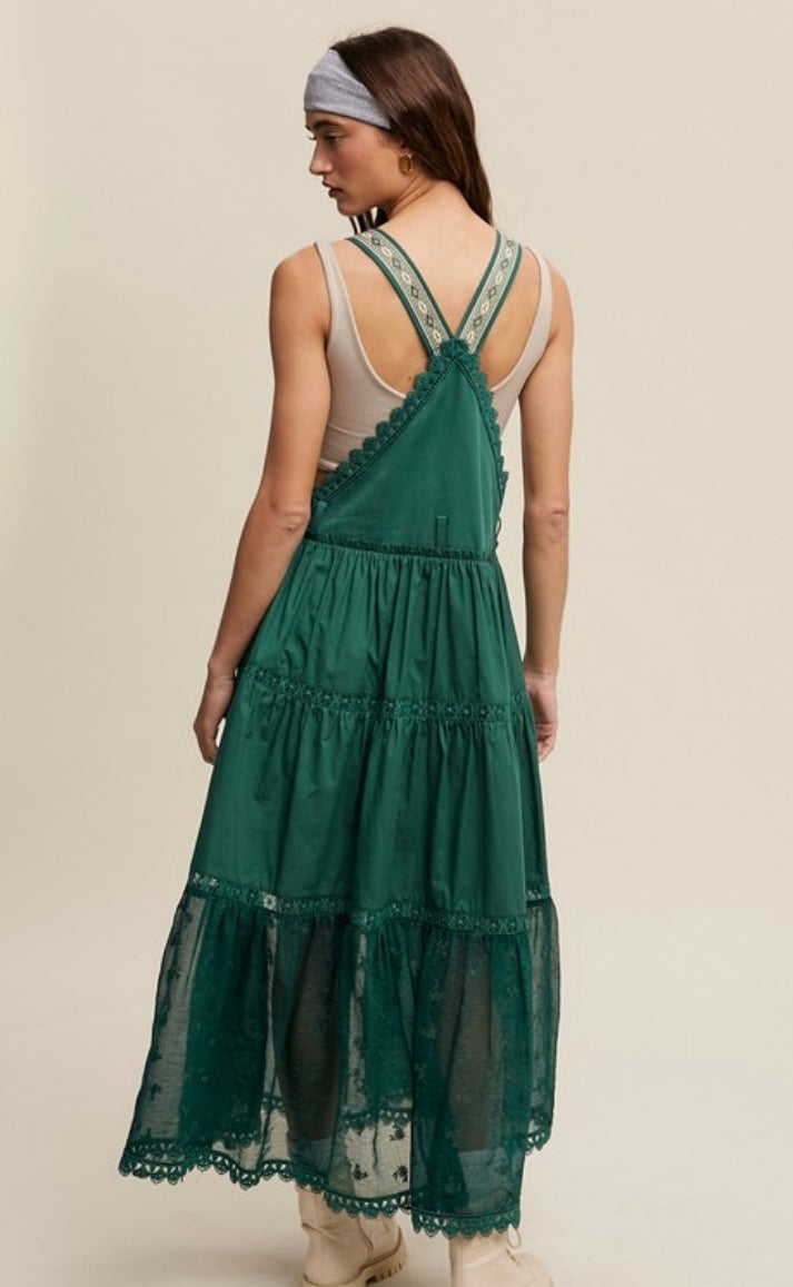 Laced and Tiered Romantic Overall Maxi Dress – Juneroseboutique
