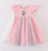 Rainbow Unicorn Ruffle Dress
