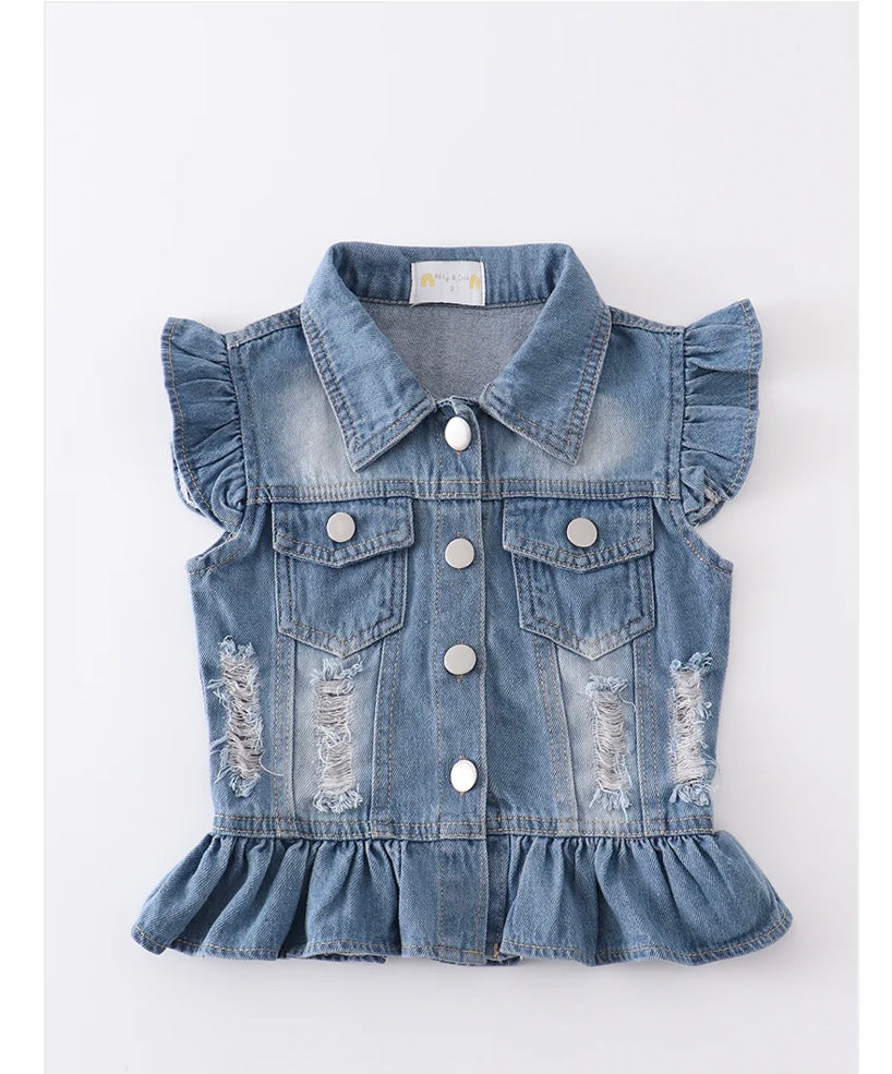Blue Denim Girl Vest