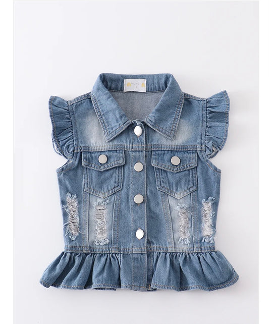 Blue Denim Girl Vest