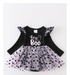 Black Boo Ruffle Baby Romper