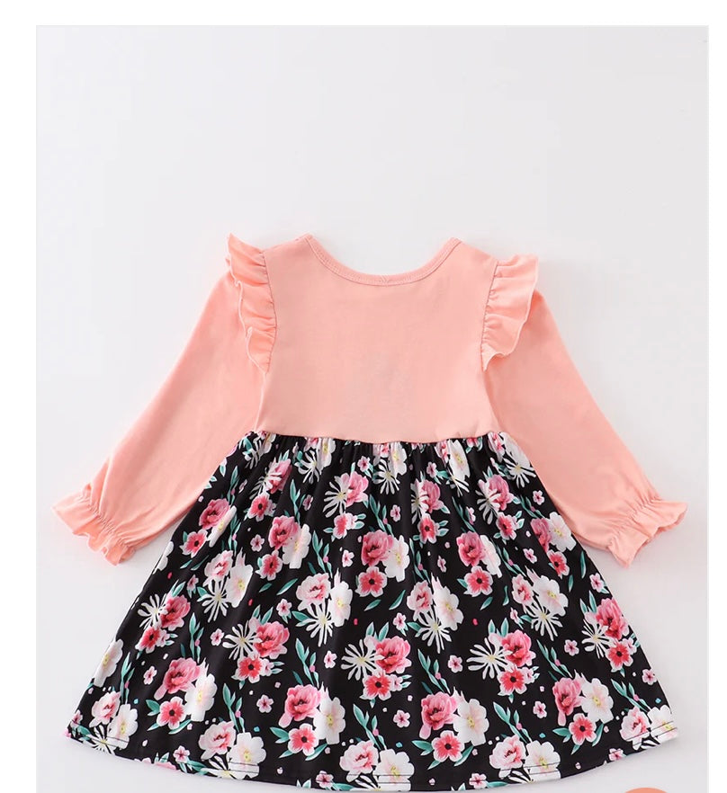 Floral Pumpkin Appliqué Dress